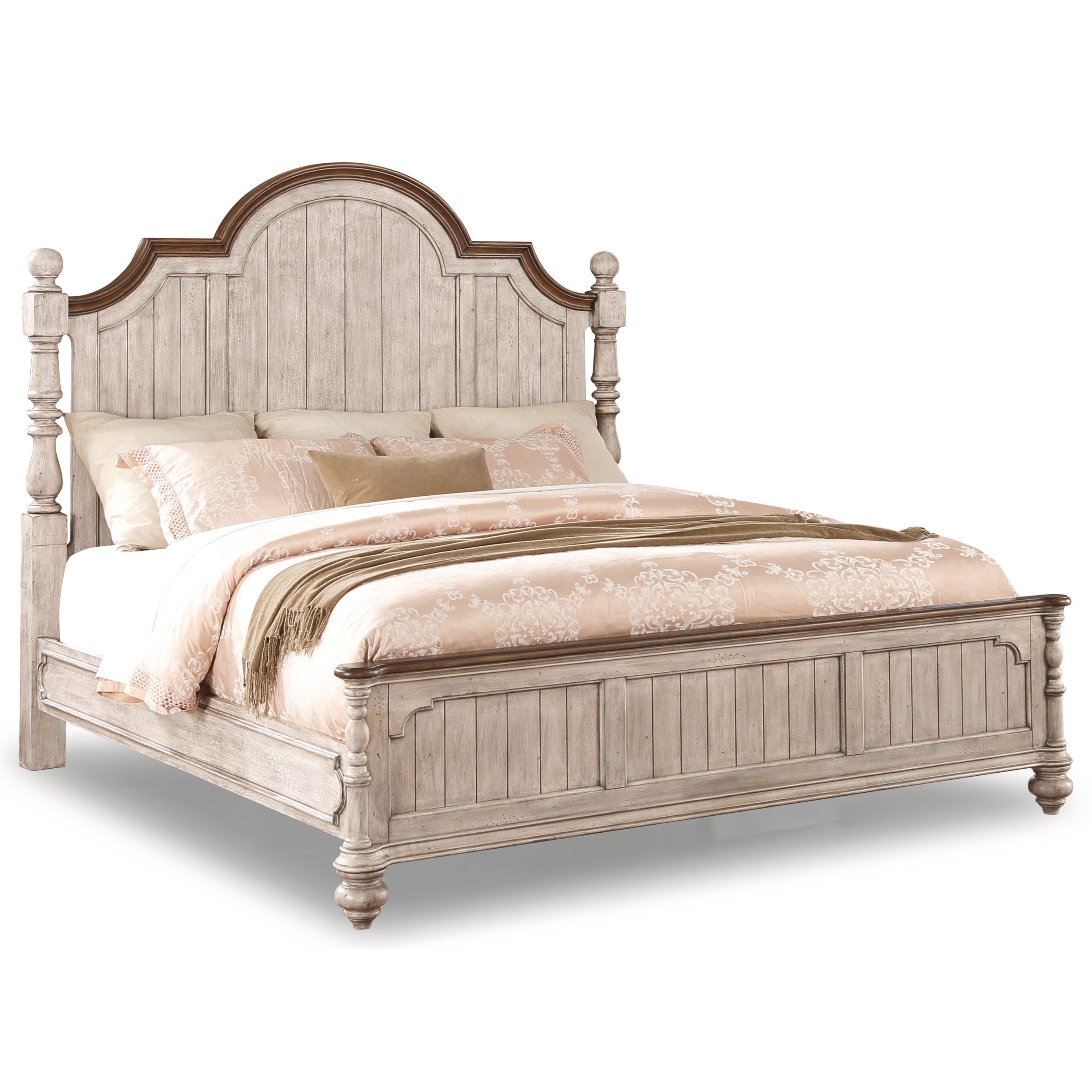 Flexsteel Wynwood Collection Plymouth Relaxed Vintage King Poster Bed Home Collections